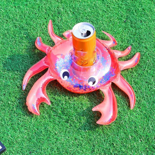 Miniatura 8 de Soporte inflable para bebidas, paquete de 25 flotadores inflables para bebidas de piscina + 1 bomba de mano, flotadores de bebidas para fiesta