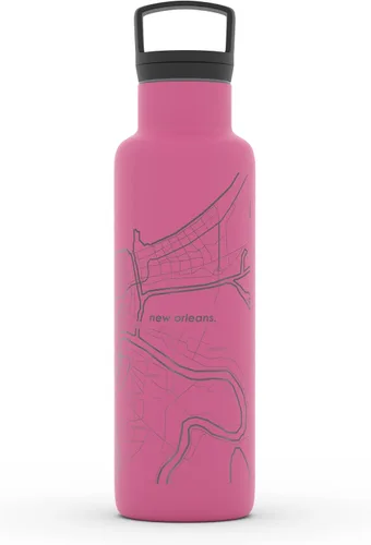 Miniatura 30 de Well Told Botella de agua aislada con mapa de Washington DC grabado, botella de acero inoxidable grabada (21 onzas, blanco) botella aislada de mapa