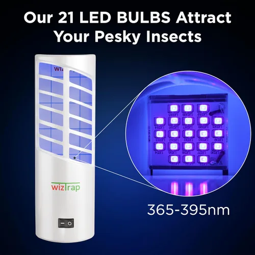 Miniatura 2 de Trampa para moscas grande para interiores, 21 bombillas LED UV, 5 recambios de tablero de pegamento adhesivo, una trampa para mosquitos domésticos