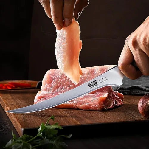 Miniatura 5 de HOSHANHO - Cuchillo de filetear de 9 pulgadas, cuchillo para deshuesar súper afilado en acero inoxidable de alto carbono, cuchillos de pescado