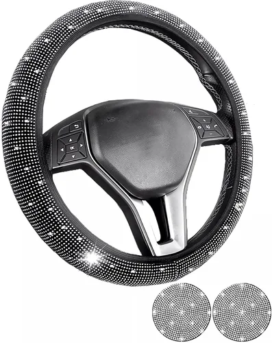 Miniatura 8 de Funda de volante brillante con diamantes y 2.75 pulgadas de posavasos para portavasos, accesorios interiores de automóviles, SUV para mujeres