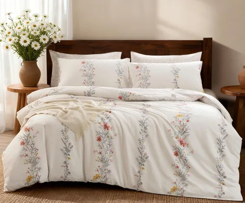 Miniatura 16 de SLEEPBELLA Juego de funda de edredón de algodón de 600 hilos, juego de ropa de cama (individual, azul-paisley)