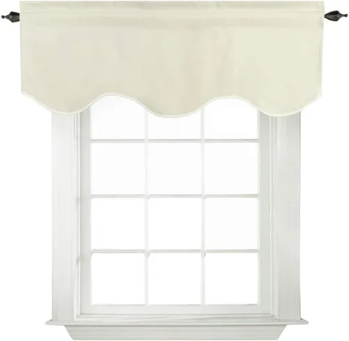Miniatura 21 de Turquoize - Cenefa opaca para ventanas de cocina/baño/sala de estar/dormitorio con aislamiento térmico, cenefa festoneada con bolsillo para Aqua