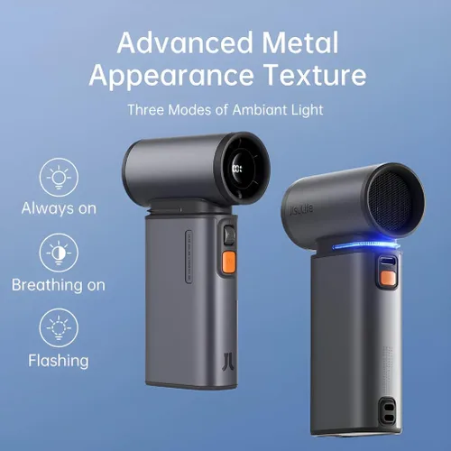 Miniatura 5 de JISULIFE Ventilador turbo portátil de mano, mini ventilador personal ajustable de 100 velocidades, funciona con batería recargable USB de 9000 mAh