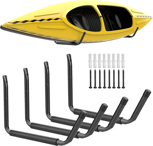 WALMANN Estante de almacenamiento ligero para kayak, ganchos de kayak de montaje en pared para garaje, perchas de almacenamiento utilitario para