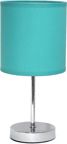 Miniatura 10 de Simple Designs LT2007-HPK-LB Lámpara de mesa básica cromada para sala de estar, mesita de noche, escritorio, encimera, rosa intenso, con bombilla