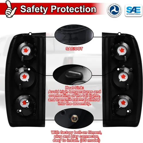 Miniatura 6 de Nixon Offroad Luces traseras para Nissan Frontier 1998 1999 2000 2001 2002 2003 2004, luces traseras halógenas de repuesto para automóvil, 1 par