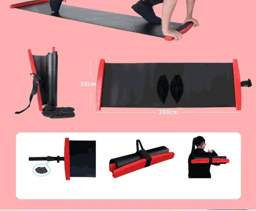 Miniatura 7 de Tabla deslizante con botines deslizantes Tabla deslizante de hockey ideal para entrenamiento, fitness y entrenamiento atlético Fácil de rodar
