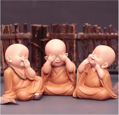Estatuilla de monje para decoración del hogar, estatua de Buda, figura de monje zen, lindo adorno de resina, mobiliario decorativo, arte chino y