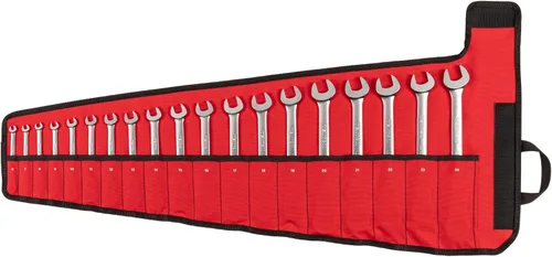Miniatura 13 de TEKTON Juego de llaves de combinación con cabeza flexible de 12 puntos con organizadores modulares, 19 piezas (6-24 mm) WRC95303