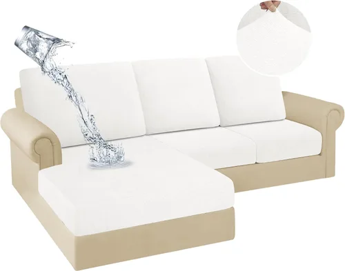 Miniatura 67 de HDCAXKJ Fundas de Cojines para Sofá Seccional 100% Impermeables, 3 Piezas, Forma de L, Funda Seccional Elástica para Chaise, Juego de Fundas
