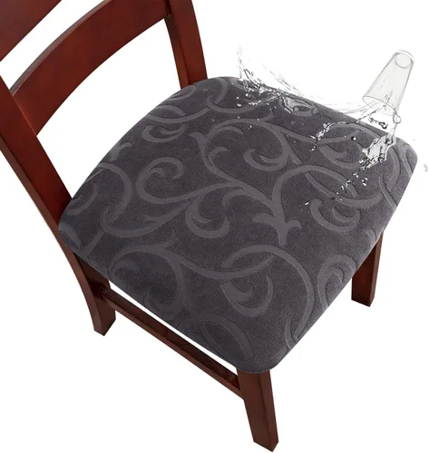 Miniatura 12 de Genina Fundas impermeables de asiento para silla de comedor, fundas elásticas para sillas de comedor, fundas protectoras para silla de comedor