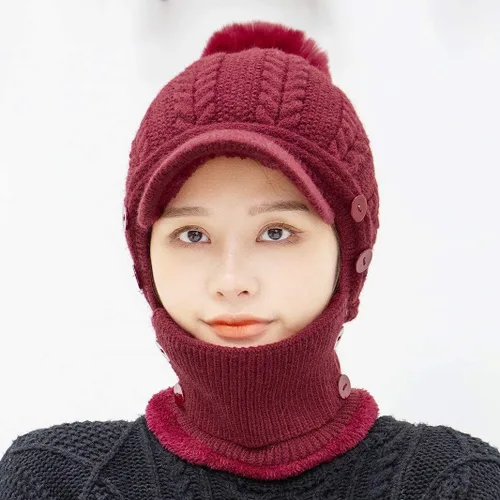 Miniatura 62 de HUAMULAN Gorro de invierno de una pieza para mujer, pasamontañas de forro polar, pasamontañas, máscara facial, bufanda, orejeras, esquí, nieve