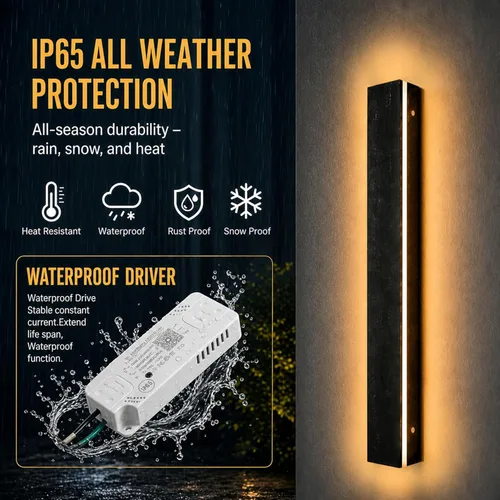 Miniatura 2 de Lámpara de Pared Moderna para Exteriores de 31 Pulgadas, Regulable 3000K-6000K, Aplique de Pared Lineal para Exteriores Impermeable IP65, Luces LED