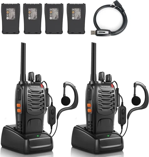 Miniatura 12 de BAOFENG Radio BF-88A Walkie Talkies Long Range for Adults with 20PCS Batteries, Earpieces with Mic, Flashlight, VOX, Portable FRS Two Way Radios for