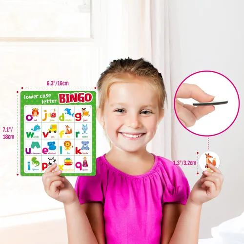 Miniatura 3 de SpriteGru Juego de bingo del alfabeto, mayúsculas/minúsculas/números ABC y 123 juego de mesa de bingo para niños de jardín de infantes