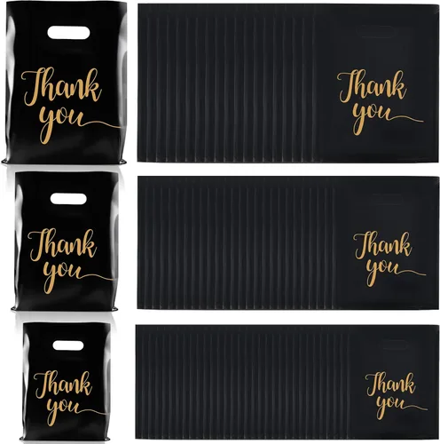 Mimorou 200 bolsas de mercancía de agradecimiento de 2.36 mil, troqueladas de 3 tamaños, bolsas de regalo de agradecimiento al por menor, 9 x 12