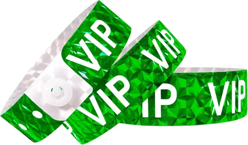 Miniatura 8 de Ouchan Pulseras holográficas de plástico VIP, color azul, paquete de 100 pulseras de vinilo para eventos y fiestas Holográfico Vip Azul