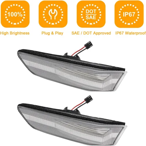 Miniatura 7 de luces direccionales laterales LED compatibles con G35 2D Coupé 2003-2007 / para Skyline V35 Coupé 2002-2007, lámparas de luces direccionales Luces
