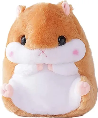 Juguete de peluche de hámster, almohada de peluche de hámster, regalo de cumpleaños y Navidad para niños (marrón, 15.7 x 11.8 pulgadas)