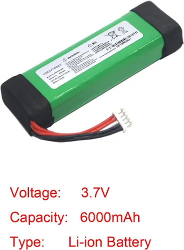 Miniatura 2 de NOUCHU GSP1029102A - Batería recargable de iones de litio de 3.7 V 6000 mAh para altavoz Bluetooth JBL Charge3