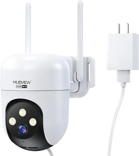 Miniatura 9 de MUBVIEW Cámaras de seguridad negras de 360° inalámbricas para exteriores, cámara exterior con cable 24/7 para seguridad del hogar, seguimiento
