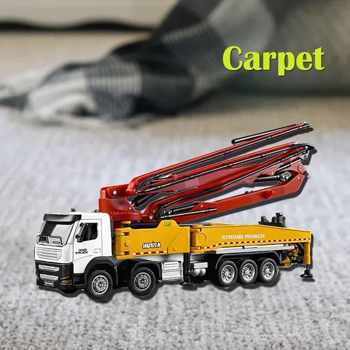 Miniatura 9 de Camión de bomba de hormigón Vehículos de construcción Juguetes, escala 1:50 Diecast Site Hormigón Bomba Camión, Camiones de juguete para niños