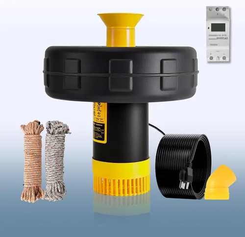 Bomba aireadora de fuente de estanque con temporizador, cable de alimentación de 50 pies, 2 patrones de pulverización, circulación de agua de bajo