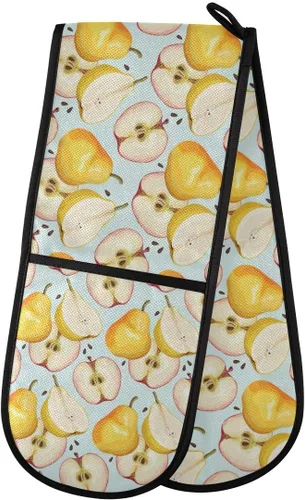 Miniatura 34 de ZZXXB Spring Bird - Guantes de cocina dobles con diseño floral de mariposa, resistentes al calor, antideslizantes, extra largos de 7 x 35 pulgadas