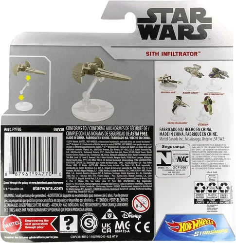 Miniatura 2 de Hot Wheels Star Wars Starships Sith Infiltrator - Vehículo fundido a presión