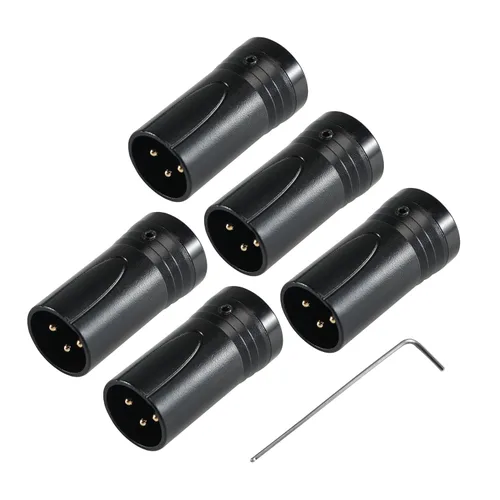 Miniatura 4 de MKFAUDIO - Conectores XLR de perfil bajo poco profundo para bricolaje, 3 pines, 90 grados, L, ángulo recto, ajustable, XLR hembra con llave
