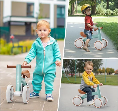 Miniatura 8 de Bicicleta de equilibrio para bebés de 1 año, niños y niñas, primera bicicleta para niños con 4 ruedas de iluminación colorida Bicicleta