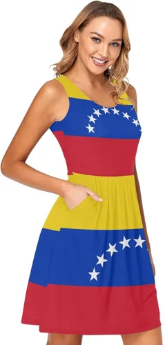 Miniatura 2 de Vnurnrn Vestido corto sin mangas con la bandera de Venezuela para mujer