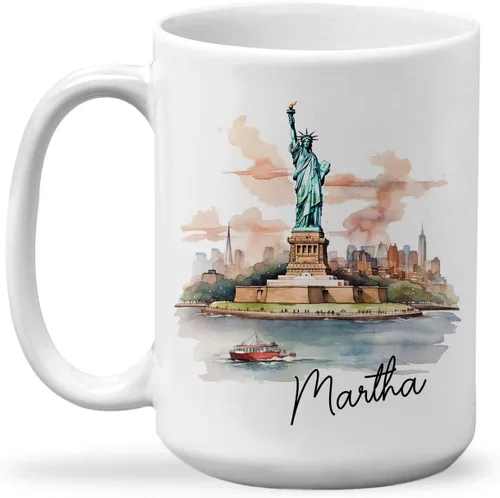 Miniatura 8 de Tazas de viaje con nombre personalizado Mount Rushmore National Memorial, tazas de viaje de cerámica personalizadas con diseño de lugar famoso