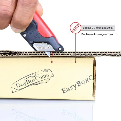 Miniatura 5 de EasyCut 2000 - Cuchillo utilitario de corte de caja retráctil seguro, rojo, 09638