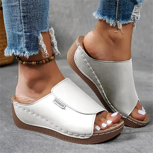 Miniatura 2 de Sandalias ortopédicas para mujer con soporte para el arco, cómodas sandalias ortopédicas de verano White