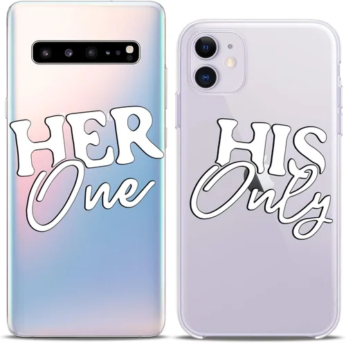 Miniatura 3 de Fundas a juego para parejas compatibles con iPhone 16 15 14 13 12 11 Pro Max Mini Xs X 6s 8 Plus 7+ Xr 10 SE 5 Love Her His Quote Funda de silicona
