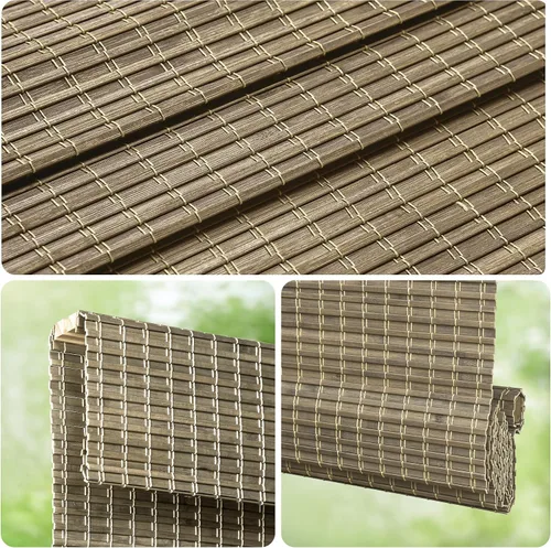 Miniatura 3 de LazBlinds Persianas romanas de bambú sin cordones, persianas de privacidad para ventanas interiores, oscurecimiento de la habitación, persianas