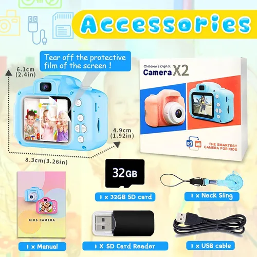Miniatura 6 de Dylanto Cámara de selfie mejorada para niños, regalos de cumpleaños de Navidad para niños de 3 a 8 años, cámaras digitales para niños con video HD
