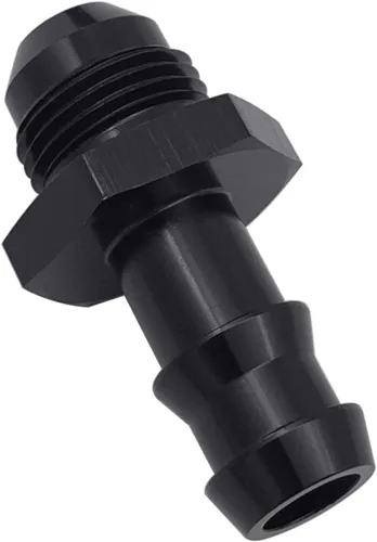 Miniatura 18 de Negro recto aluminio 4AN macho Flare a 1/4 "(6.3mm) Barb Push Hose Barb Fitting Adapter