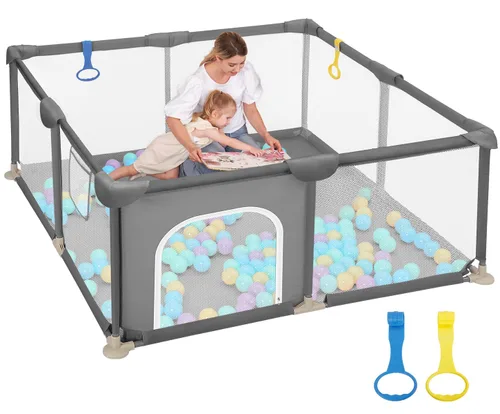 Miniatura 10 de Dripex Corralito para bebés, corralito pequeño de 47×47 pulgadas para bebés, corralito de juegos para bebés con mayor seguridad