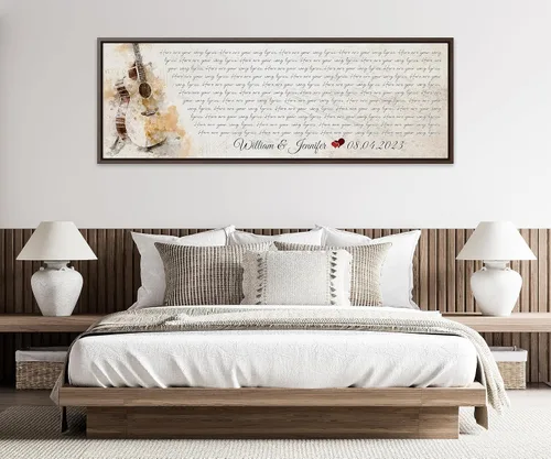 Miniatura 4 de SANTANNA Letras de música personalizadas, impresiones artísticas para decoración de pared (Donde el amor comienza los recuerdos)