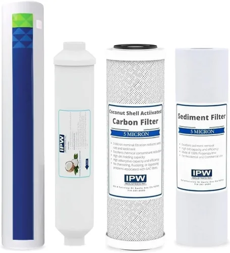 IPW Industries Inc. - Filtros de repuesto de ósmosis inversa - Juego de filtros de agua con sistema RO de 4 etapas, filtración de sedimentos de