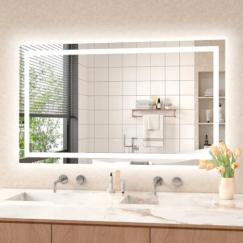 Miniatura 8 de Espejo LED para baño de 20 x 28 pulgadas, espejos de tocador de baño iluminados con luces, espejo antivaho más brillante con iluminación frontal
