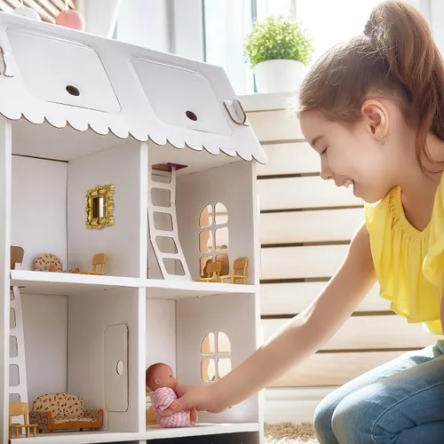 Miniatura 5 de Totority Mini accesorios clásicos para tallado de espejo para casa de muñecas, modelos de micro escena, pequeños espejos decorativos ornamentados