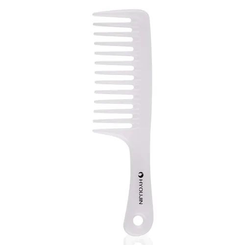 Miniatura 13 de HYOUJIN - Juego de dos peines grandes de dientes anchos, peines desenredantes para ducha, para cabello húmedo o seco, cepillo de peinado para Negro