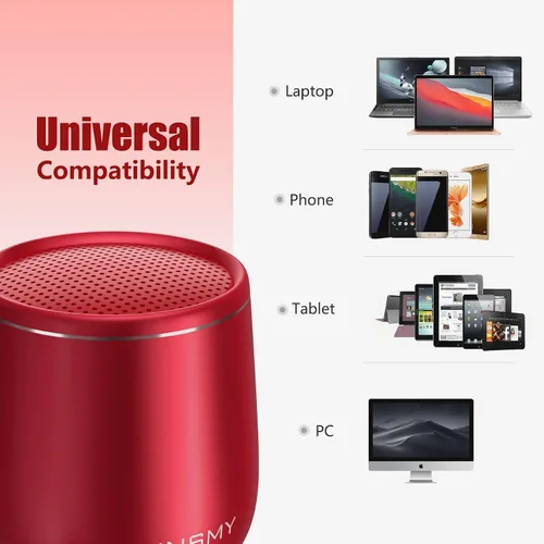 Miniatura 8 de INSMY Altavoz Bluetooth pequeño, mini altavoz inalámbrico portátil impermeable, emparejamiento estéreo de audio rico en graves intensos