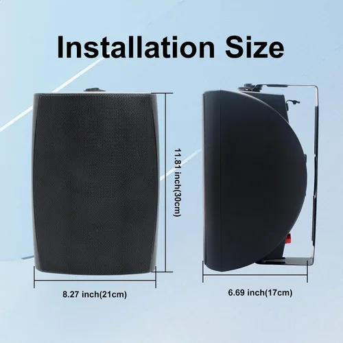 Miniatura 6 de STUDIOFINIX Altavoces para exteriores de 6.5 pulgadas, 400 W, con cable, impermeables, pasivos con graves potentes, altavoces de montaje en pared
