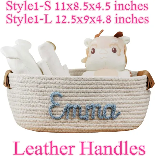 Miniatura 6 de Cesta de regalo personalizada para bebé, cesta de regalo personalizada para baby shower, cesta de bebé con nombre personalizado, set de regalo