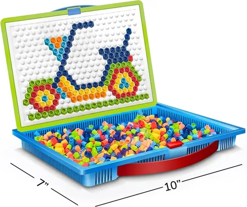Miniatura 7 de ArtCreativity Rompecabezas de clavijas de hongos para niños con 10 desafíos, divertido juego de clavijas para niños, rompecabezas de hongos, juguete